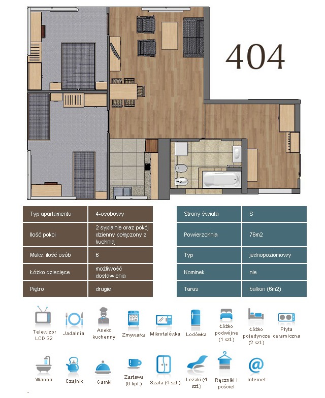 Karta apartementu 404